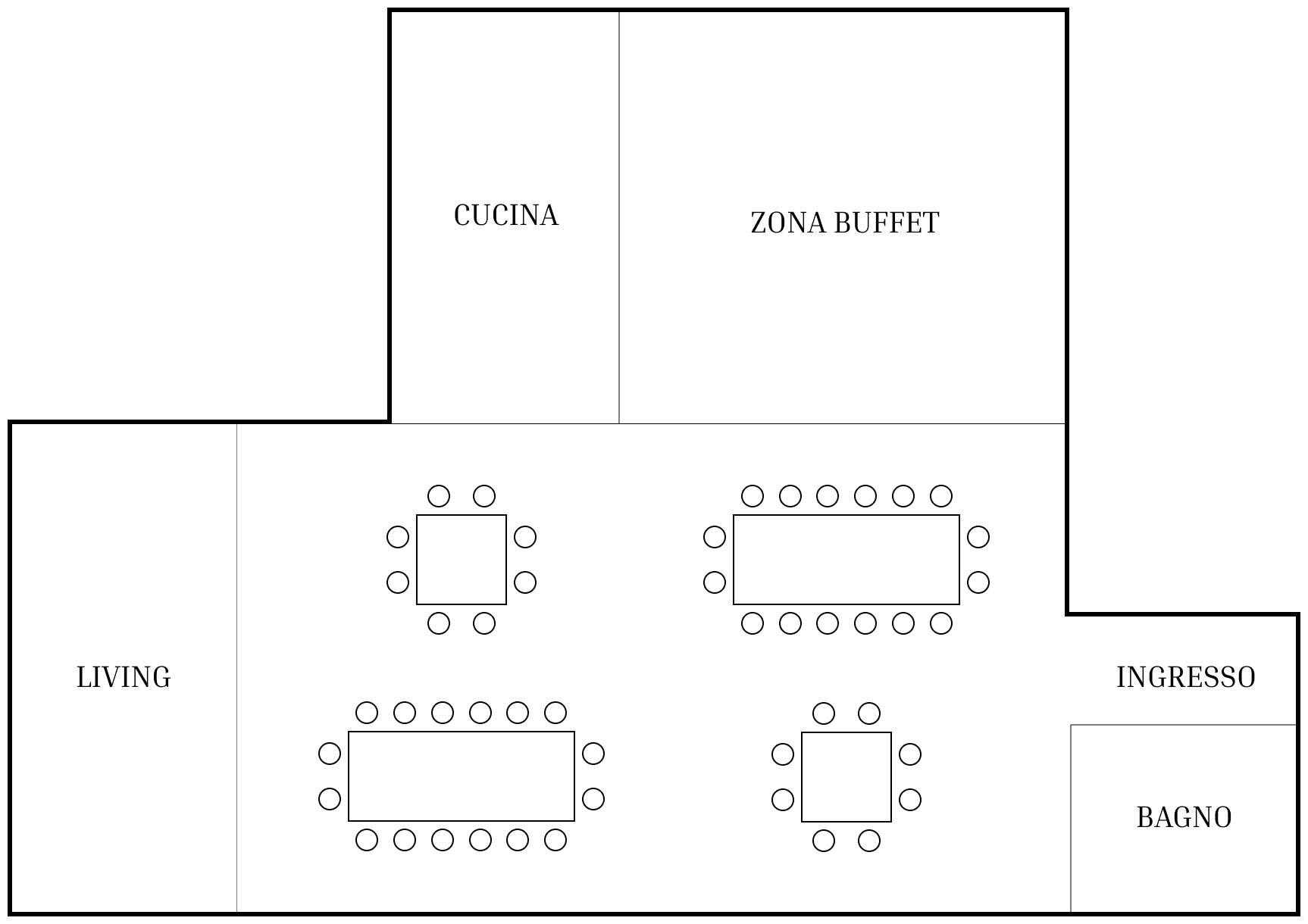 Allestimento stile Cena di Gala